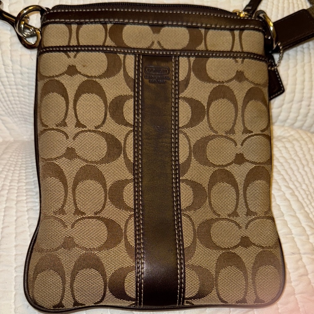 Coach Brown Messenger Bag with Signature Monogram - Picture 2 of 8